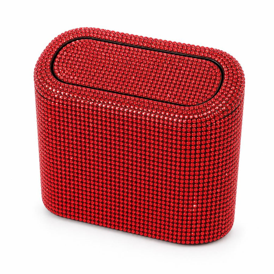 CleanSpace car trash can in red stone rhinestone crystal